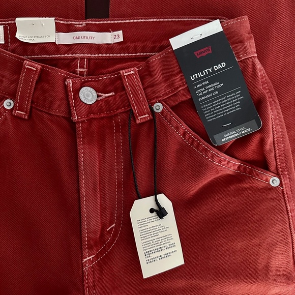 Levi’s Dad Utility Jeans in Red Size 23 X 30 - Picture 7 of 16